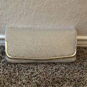 Silver Beaded Clutch purse